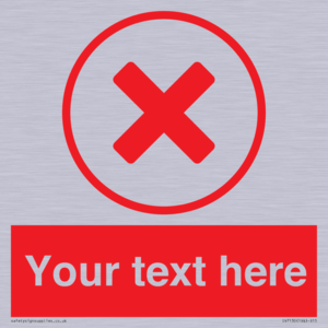 Custom red background, red cross in circle sign